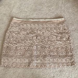 Beige-cream mini skirt